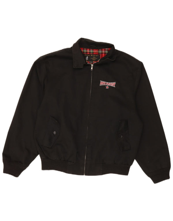 KING GEORGE Giubbotto bomber da uomo UK 40 Large Nero Poliestere