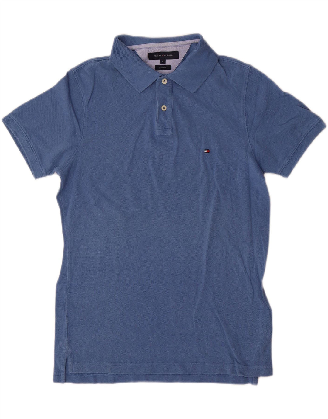Polo da uomo slim fit Tommy Hilfiger in cotone blu medio