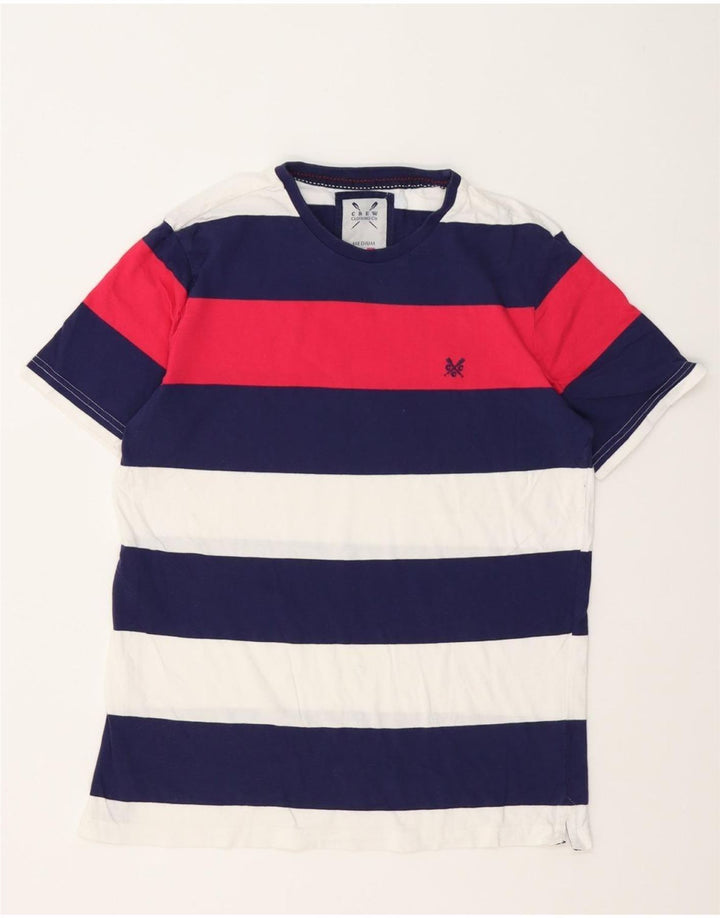 Crew Clothing T-shirt da uomo Top in cotone a righe multicolori medie