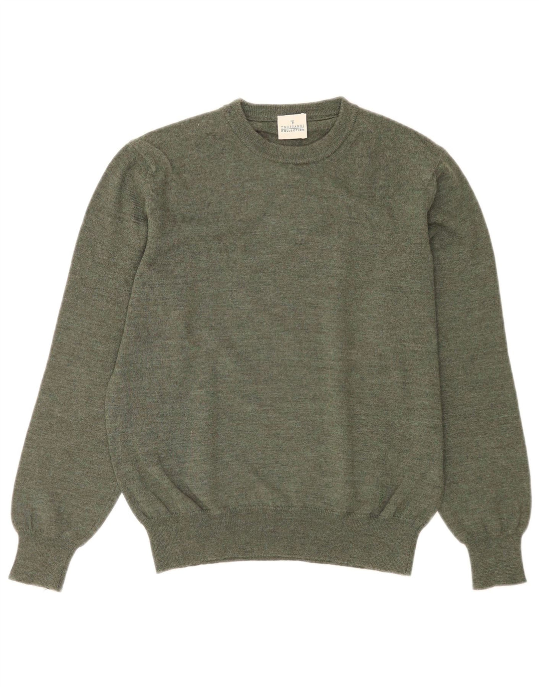 Maglione Trussardi Uomo Girocollo Piccolo Verde Lana Vergine