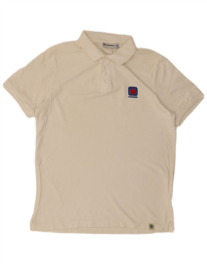 Polo da uomo Converse XL in cotone bianco