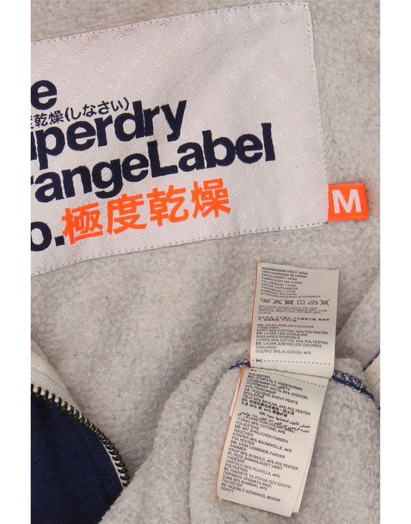 Maglione con cappuccio e zip da uomo Superdry in cotone blu navy medio