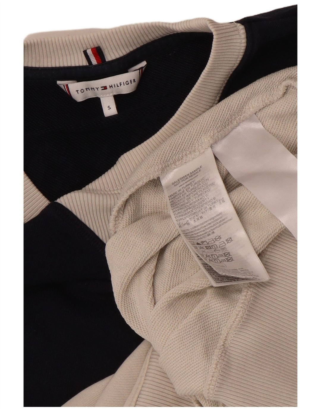 Felpa da donna Tommy Hilfiger Jumper UK 10 Small White Colourblock