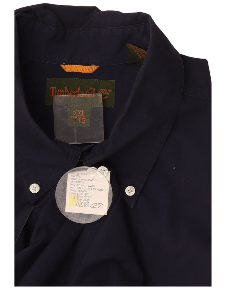 Camicia a maniche corte da uomo TIMBERLAND 2XL cotone blu navy