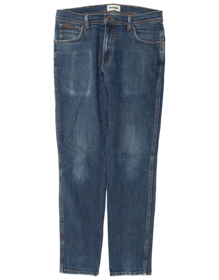 Jeans slim da uomo Wrangler W34 L32 cotone blu