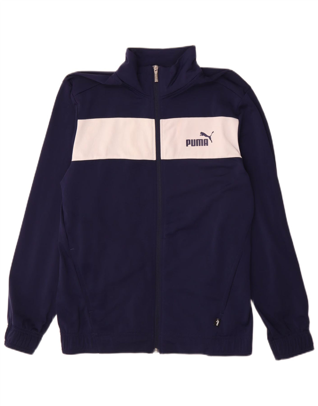 Giacca da tuta da uomo Puma Medium in poliestere color block blu navy