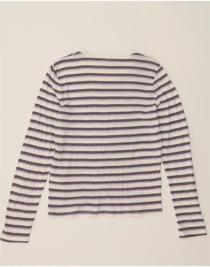 LEVI'S Womens Top Long Sleeve UK 16 Large Purple Striped Cotton Vintage Levi's and Second-Hand Levi's from Messina Hembry 
