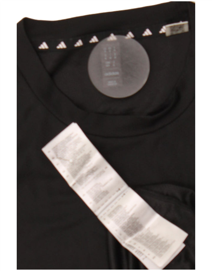 T-shirt da uomo Adidas Top media sportiva in poliestere nero