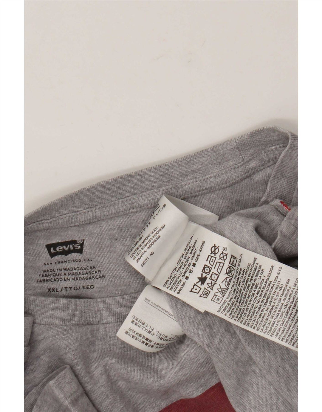 T-shirt grafica da uomo Levi's Top 2XL in cotone grigio