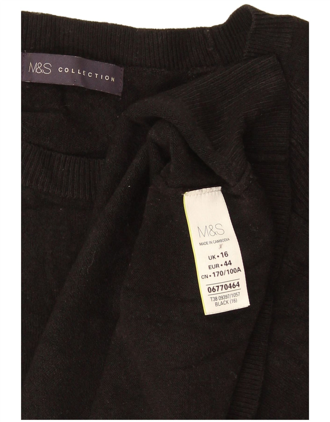 Maglione maglione girocollo da donna Marks & Spencer UK 16 grande acrilico nero