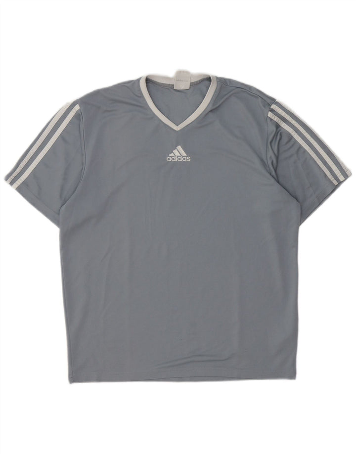 T-shirt Adidas Climalite da uomo piccola in poliestere grigio
