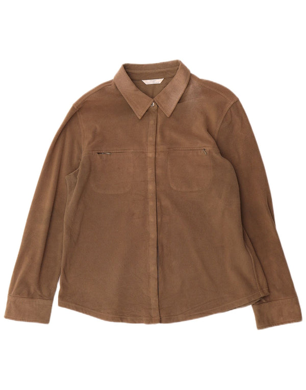 Camicia in pile da donna Marks & Spencer UK 14 Large Beige Poliestere