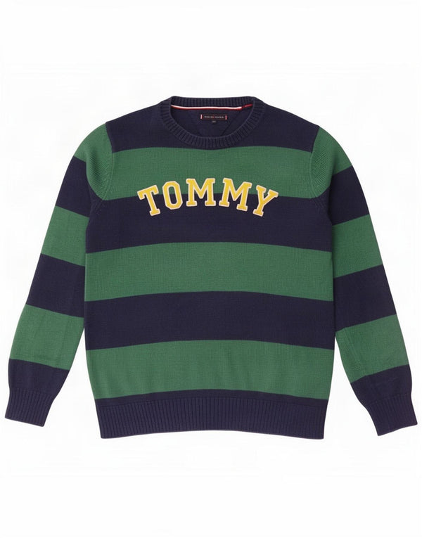 Maglione maglione girocollo da ragazzo Tommy Hilfiger 13-14 anni a righe blu navy