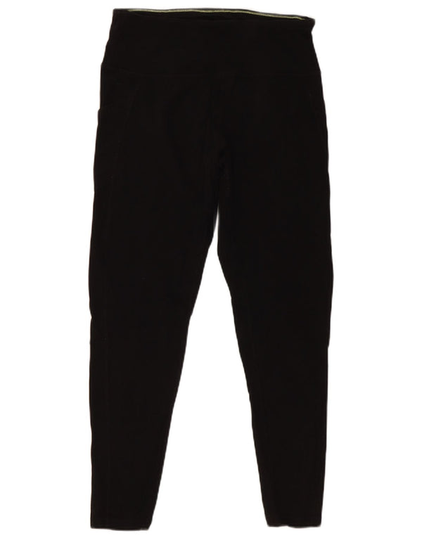 CALVIN KLEIN Womens Graphic Crop Leggings UK 12 Medium Black Cotton