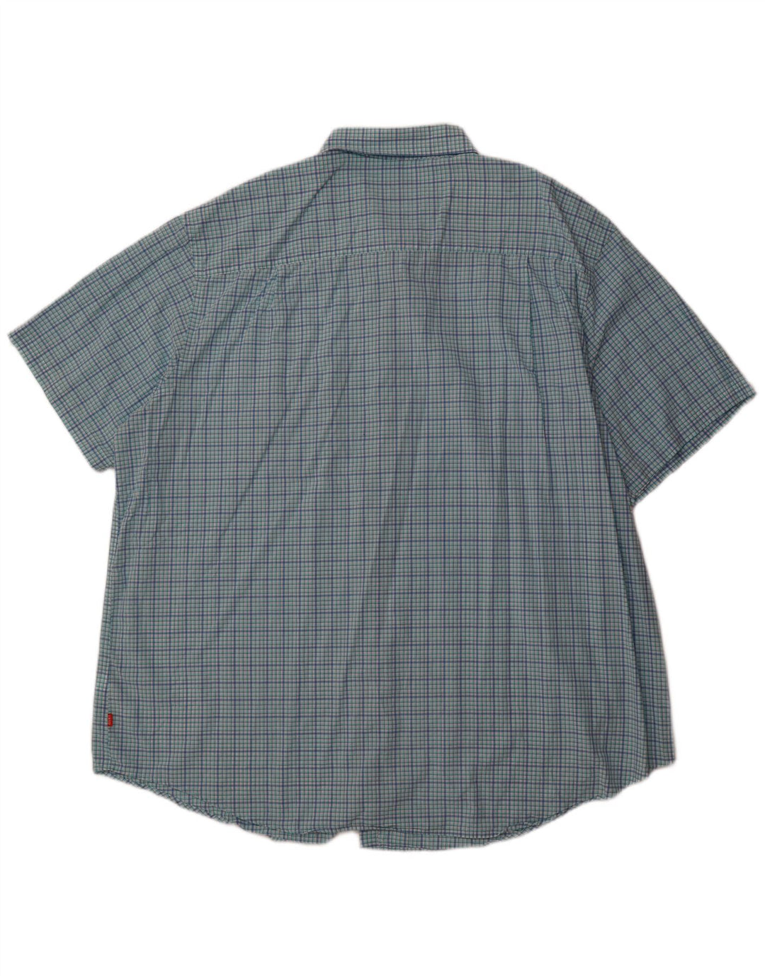 Camicia a maniche corte alta da uomo Izod 3XL in cotone a quadri blu
