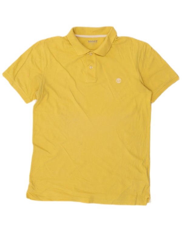 Polo Timberland da uomo slim fit in cotone giallo medio
