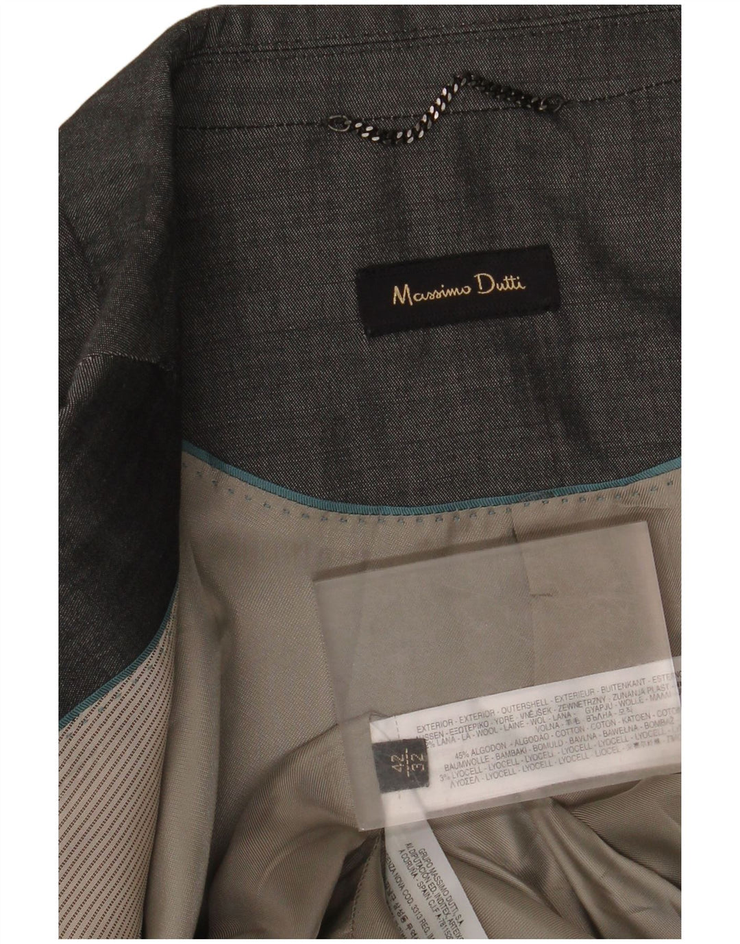 Giacca blazer da donna a 2 bottoni Massimo Dutti EU 42 grande cotone grigio