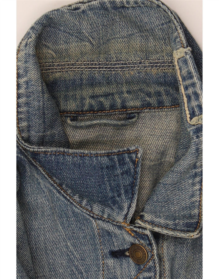 ABERCROMBIE & FITCH Giacca di jeans oversize da donna UK 14 Cotone blu medio