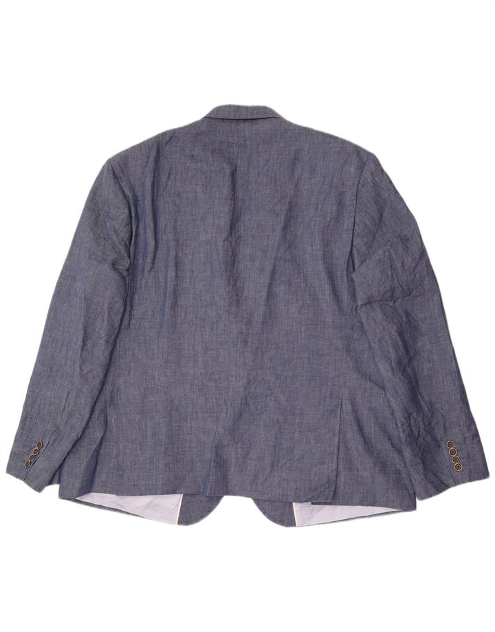 Giacca blazer a 2 bottoni da uomo Marks & Spencer UK 54 7XL Lino blu classico