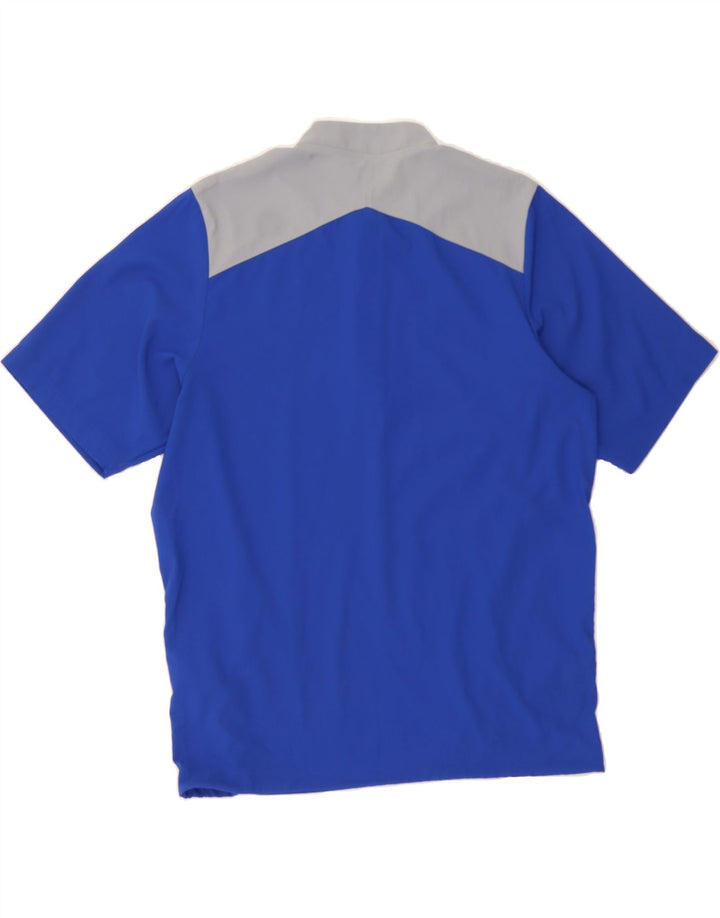 UNDER ARMOUR Mens Zip Neck Pullover Tracksuit Top Small Blue Colourblock Vintage Under Armour and Second-Hand Under Armour from Messina Hembry 