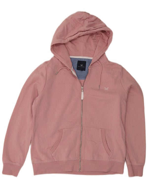 Crew Clothing Maglione con cappuccio e zip vestibilità regolare da donna UK 12 Rosa medio