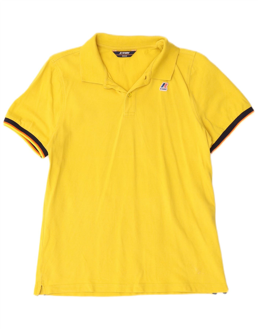 Polo Uomo K-Way in cotone rigato giallo medio