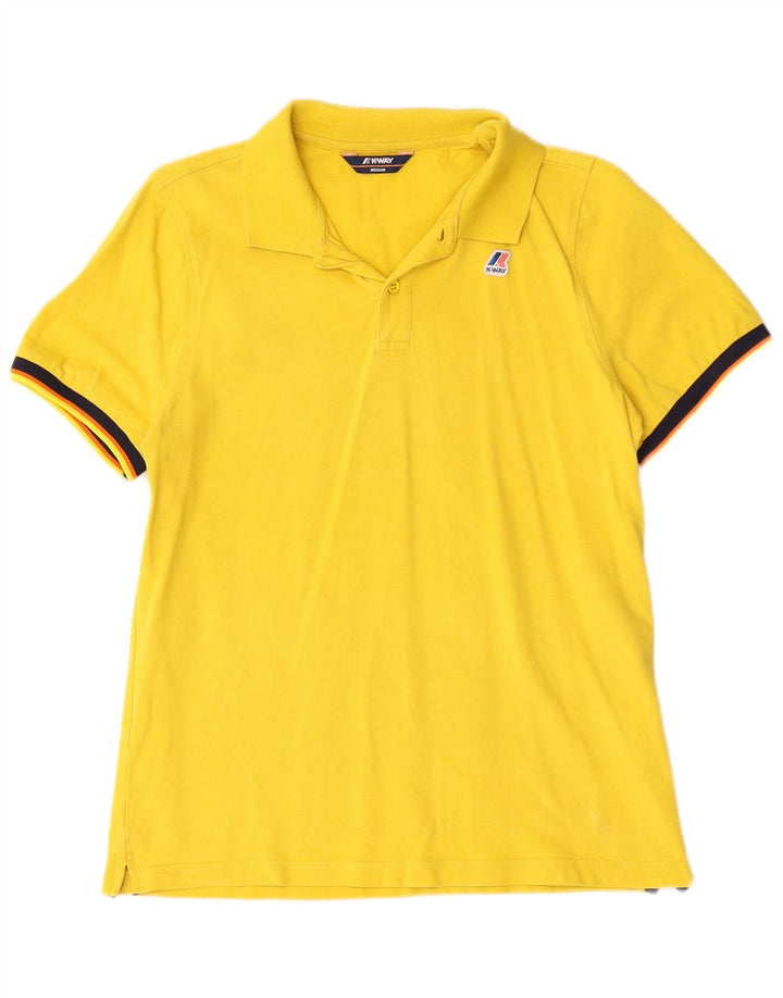 Polo Uomo K-Way in cotone rigato giallo medio