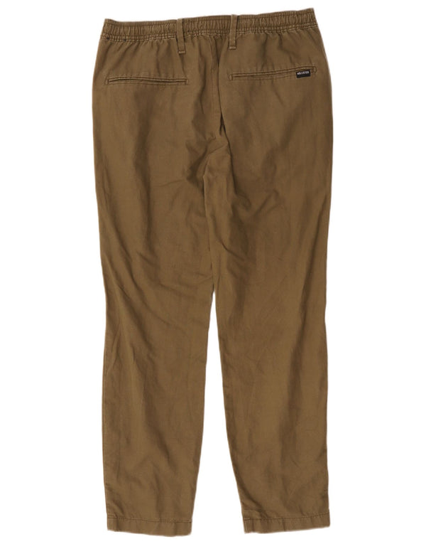 Pantaloni chino dritti da uomo Hollister medi W32 L26 cotone kaki