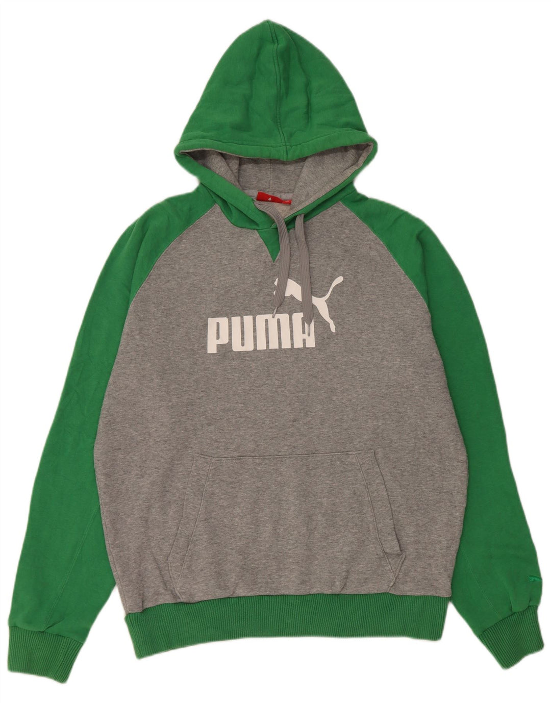 Felpa con cappuccio grafica da uomo Puma in cotone color block grigio medio