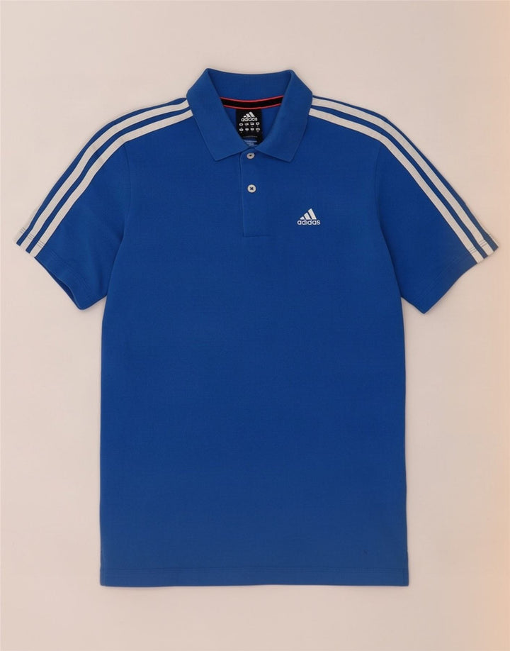 Polo Adidas Climalite da uomo piccola in cotone blu