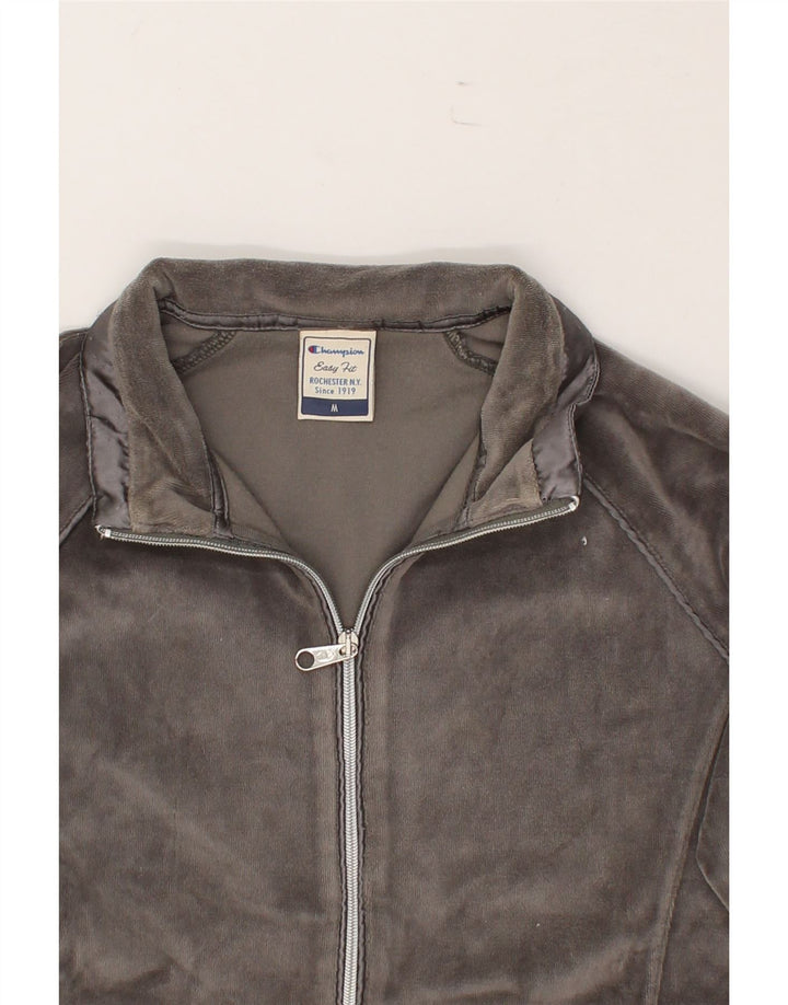 CHAMPION Womens Easy Fit Tracksuit Top Jacket UK 14 Medium Grey Vintage Champion and Second-Hand Champion from Messina Hembry 