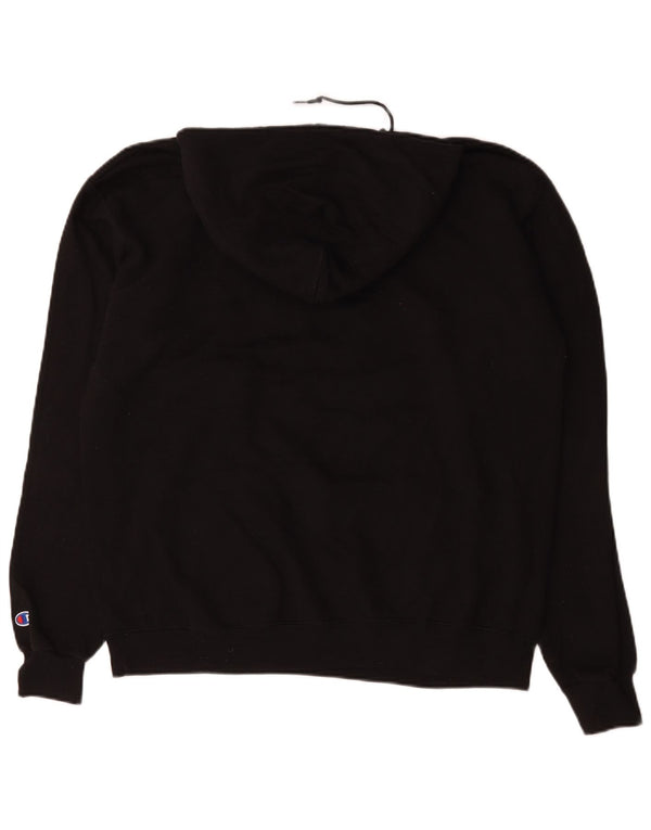 Maglione con cappuccio grafico da uomo Champion grande in cotone nero