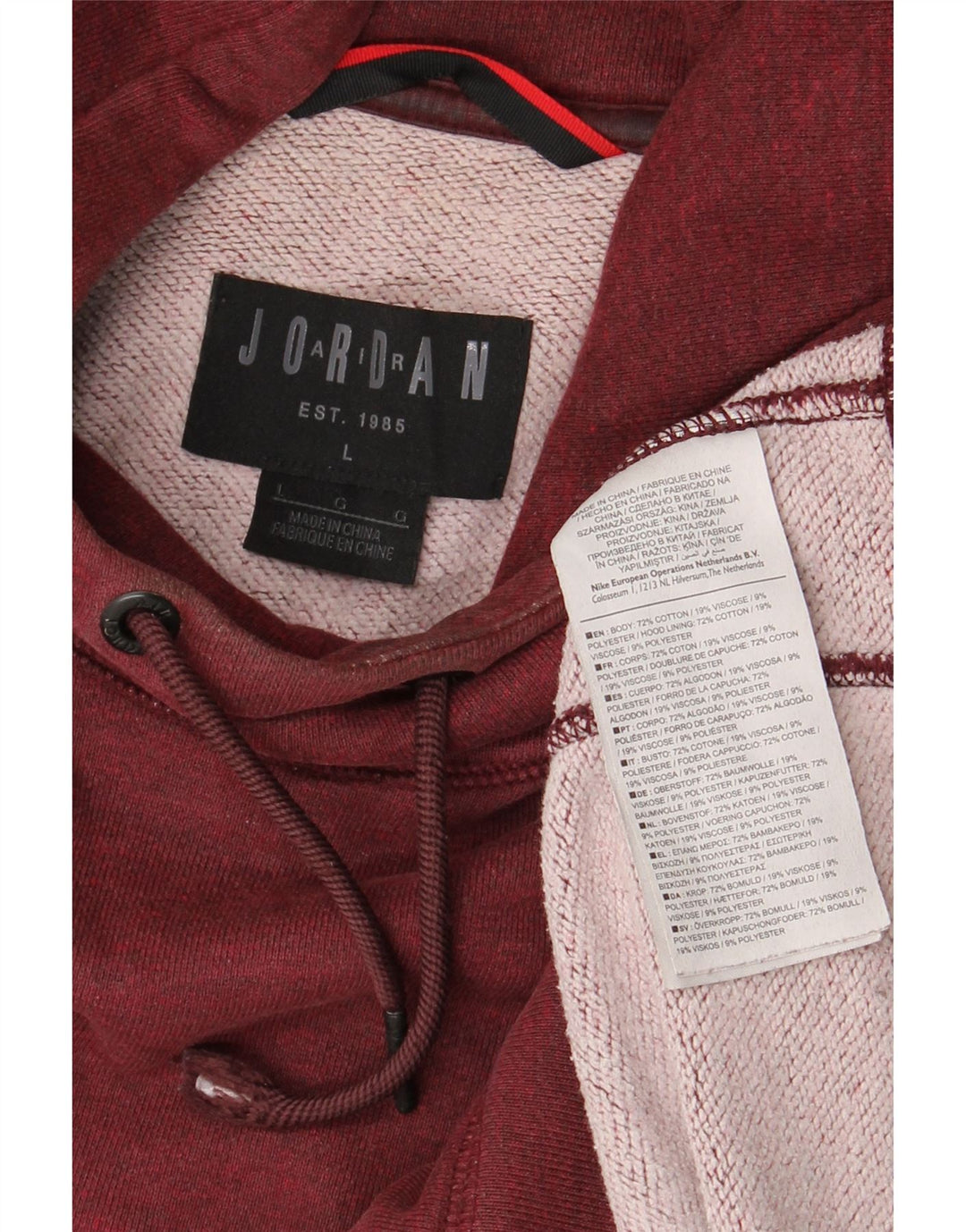 JORDAN Felpa con cappuccio da uomo grande in cotone marrone