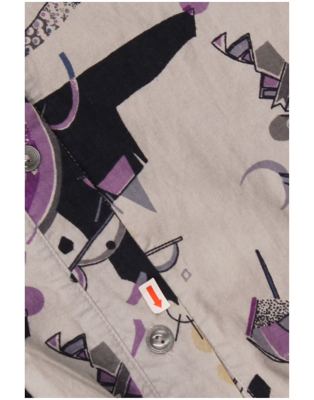 Gonna a trapezio a vita alta da donna VINTAGE W32 grande grigio geometrico