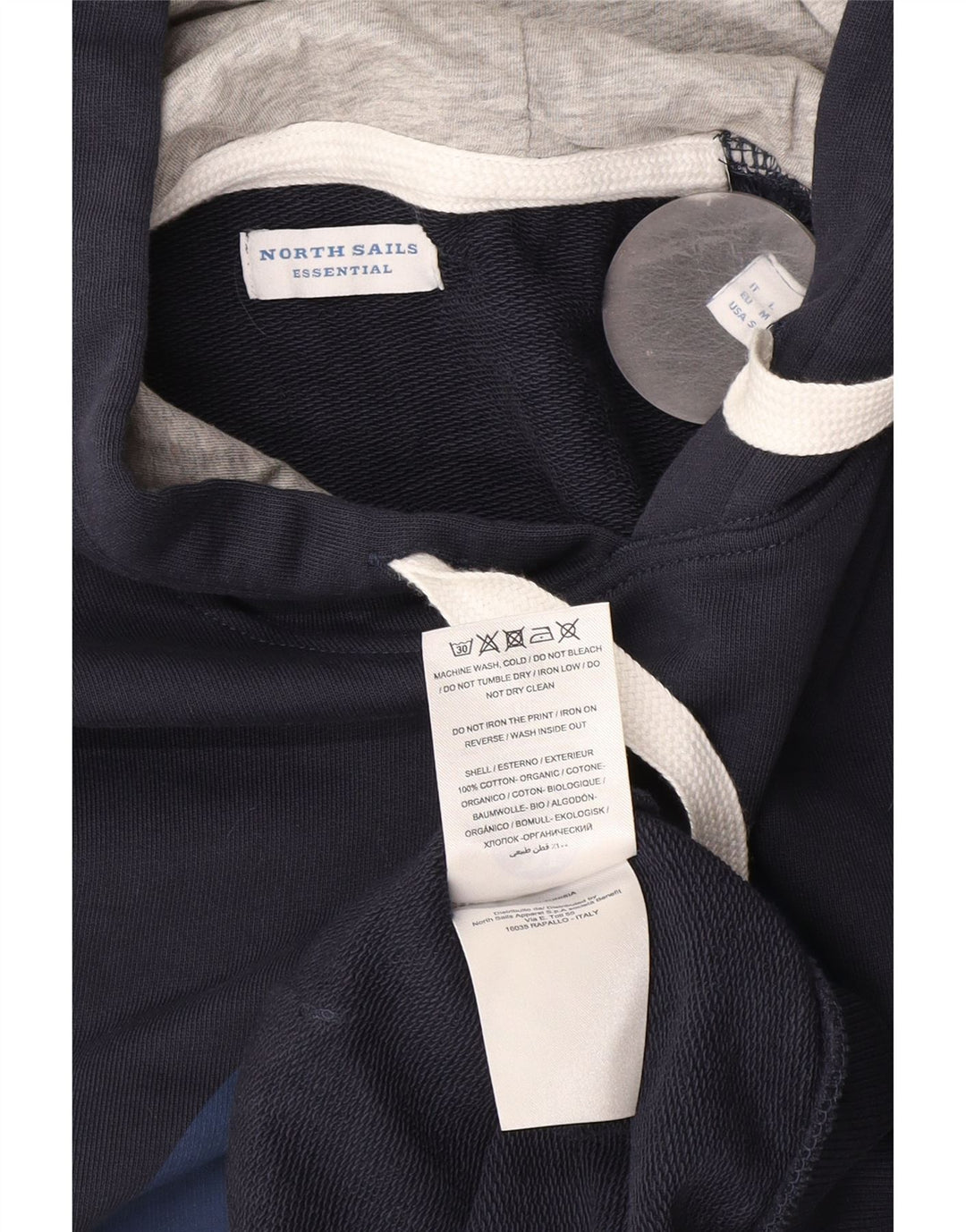 Felpa con cappuccio grafica da uomo North Sails in cotone medio blu navy