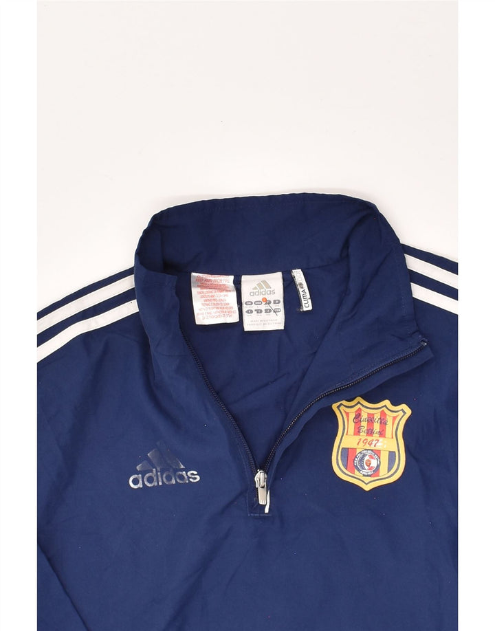 ADIDAS Boys Clima Proof Pullover Tracksuit Top 13-14 Years Navy Blue Vintage Adidas and Second-Hand Adidas from Messina Hembry 