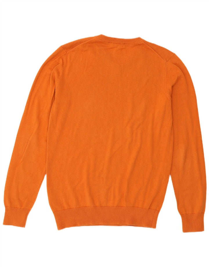 Crew Clothing Maglione da uomo con scollo a V piccolo cotone arancione