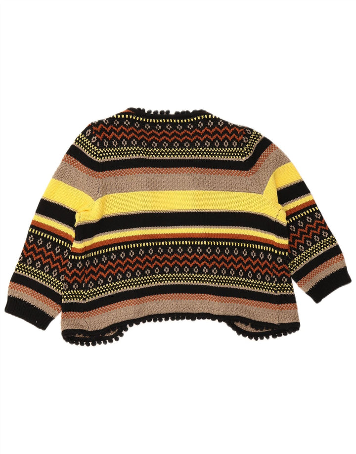 Maglione Bolero vintage da donna UK 14 medio multicolore geometrico