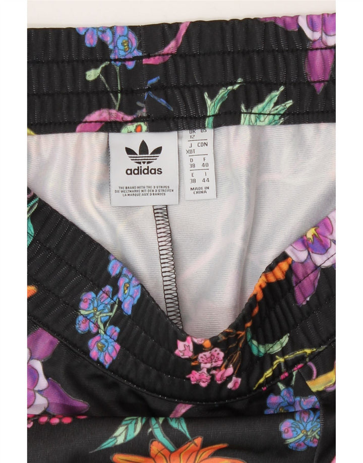 Pantaloncini sportivi Adidas da donna UK 12 poliestere floreale nero medio