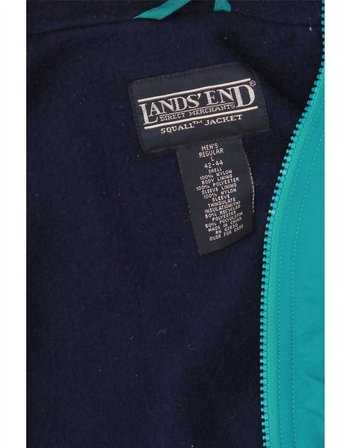 Giacca a vento da uomo LANDS END UK 42/44 Large Green Nylon