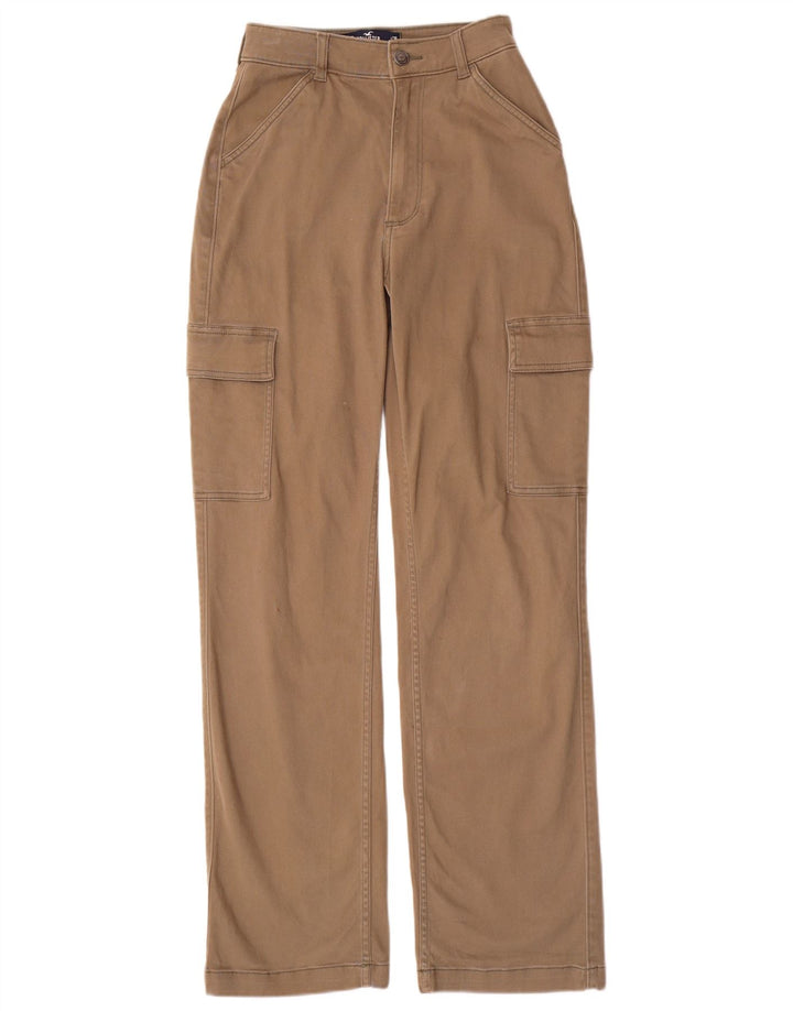 Pantaloni cargo HOLLISTER da donna a vita alta US 00 2XS W23 L31 Beige