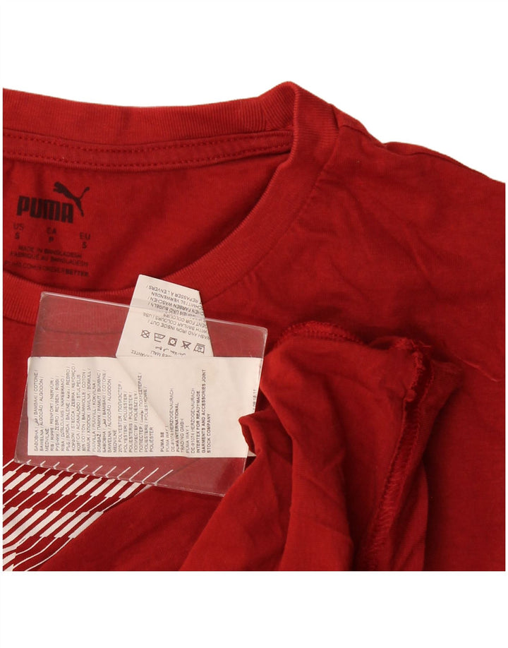 T-shirt grafica da uomo Puma Top Small in cotone rosso