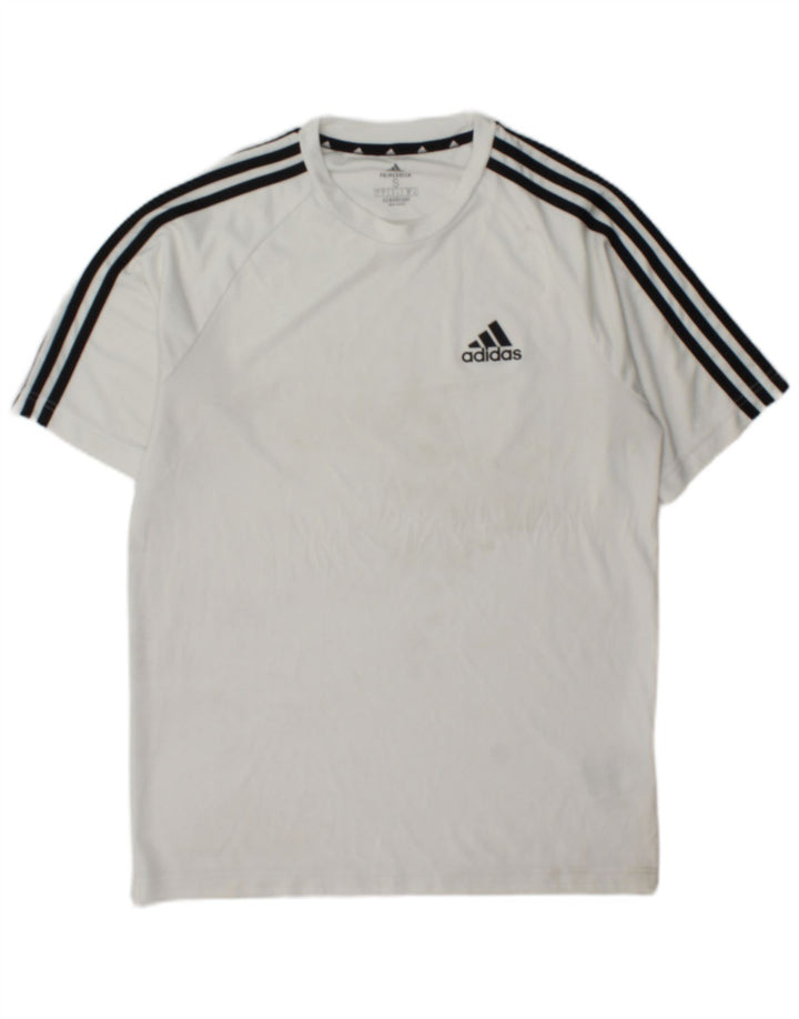 T-shirt Adidas Aeroready da uomo, piccola, in poliestere color block bianco