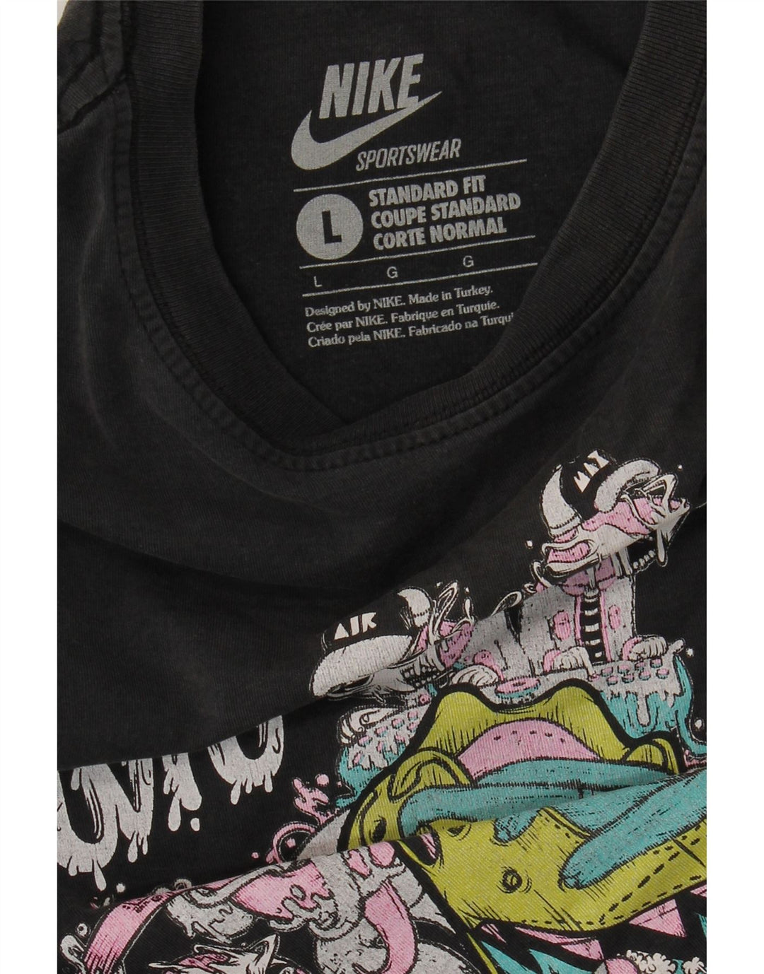 T-shirt grafica Nike da uomo con vestibilità standard, taglia grande, nera