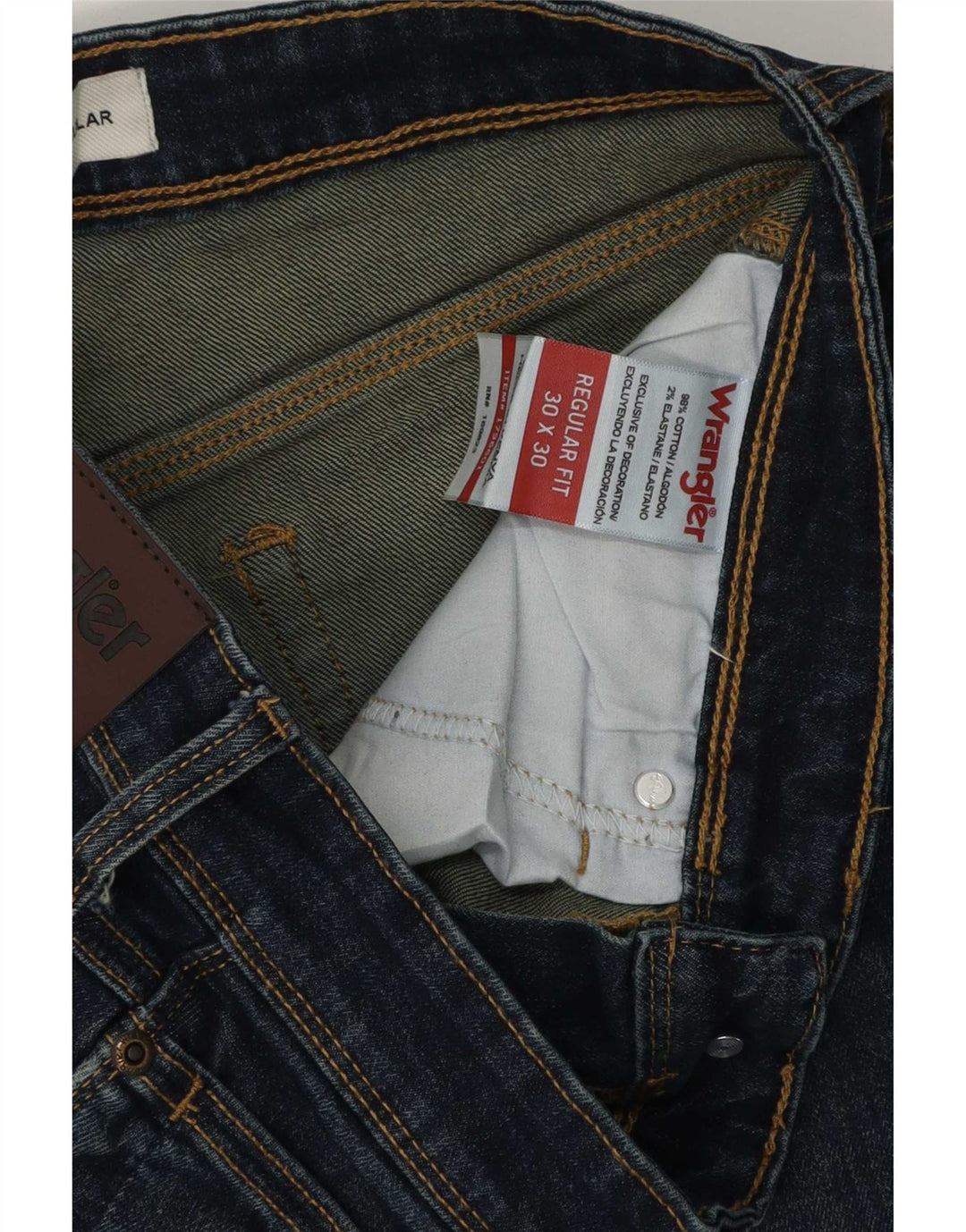 Jeans dritti da uomo Wrangler vestibilità regolare W30 L30 cotone blu