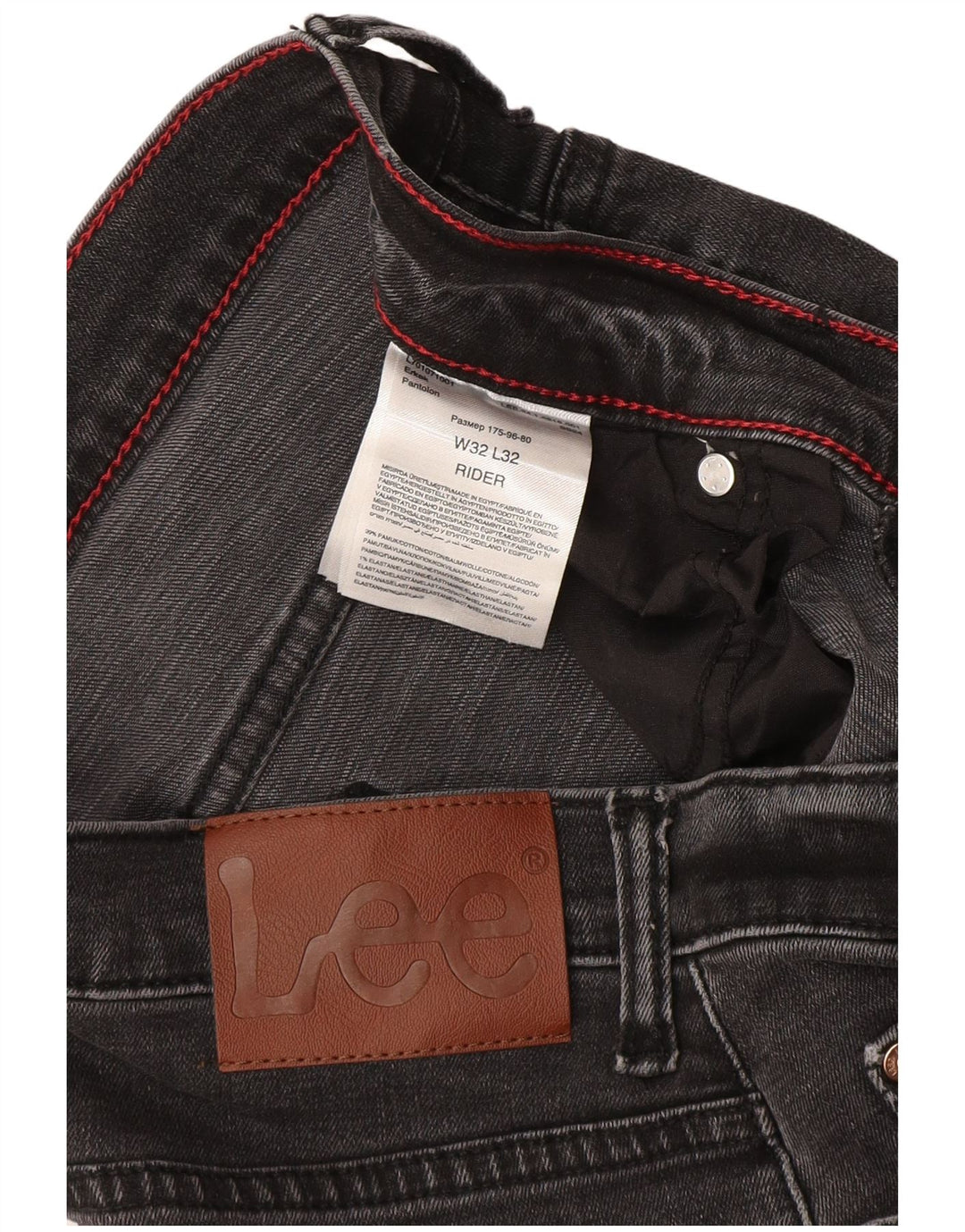 Jeans dritti da uomo LEE Rider W32 L32 in cotone grigio