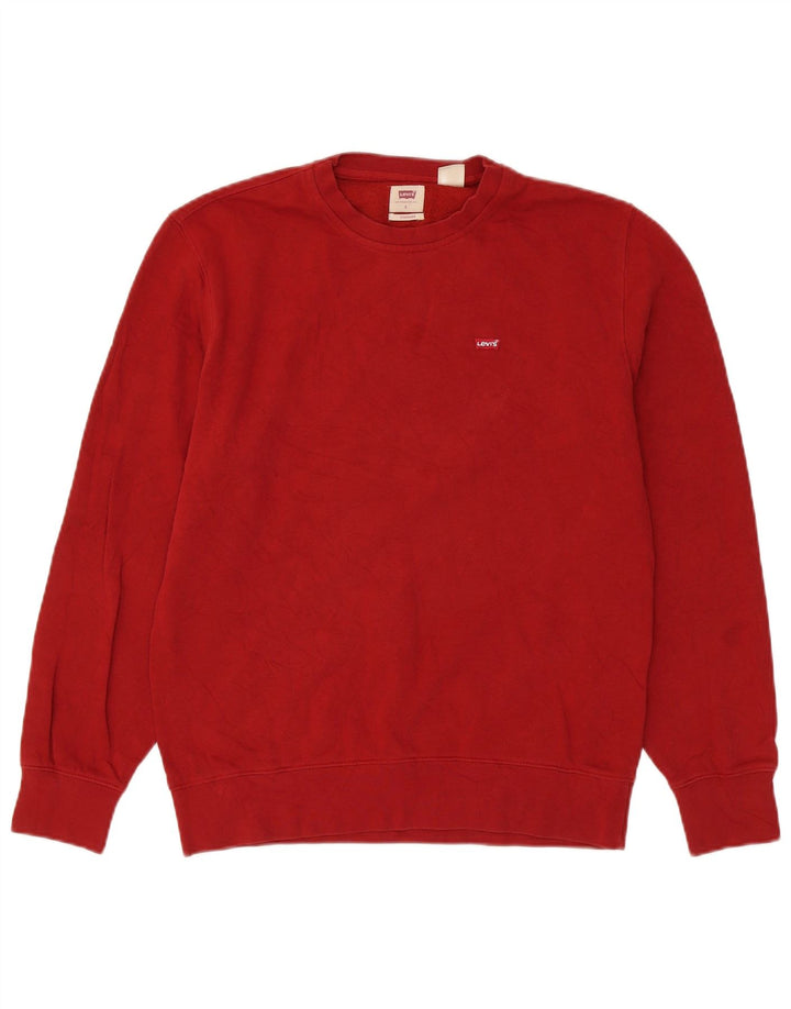 Levi's Uomo Standard Felpa Maglione Piccolo Rosso Cotone