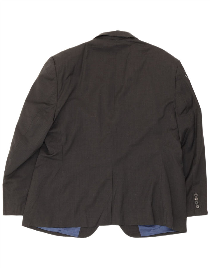 Giacca blazer da uomo Marks & Spencer vestibilità regolare a 2 bottoni UK 46 XL lana grigia