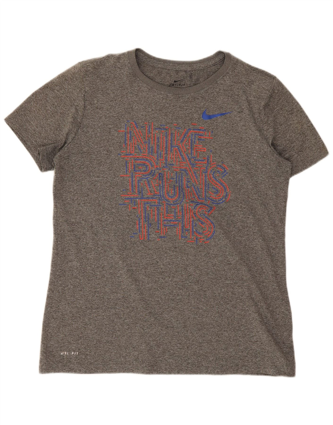T-shirt grafica Nike Dri Fit da donna UK 14 Grigio medio