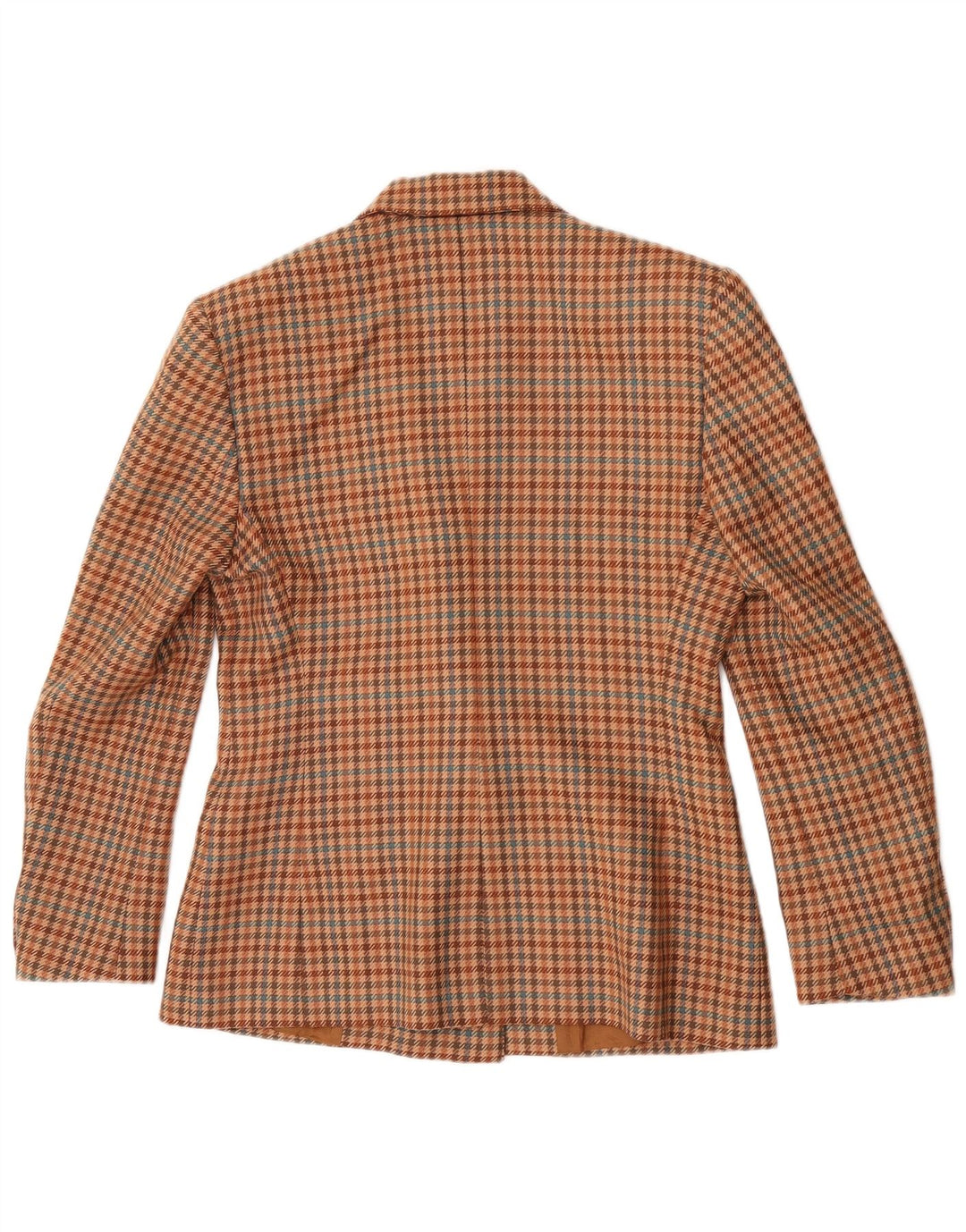 Giacca blazer doppiopetto vintage da donna IT 42 pied de poule marrone medio